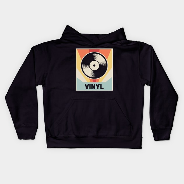 VINYL - Vintage Record Kids Hoodie by MeatMan